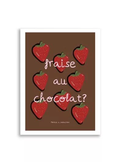 Lámina decorativa ¿Fresas con chocolate?