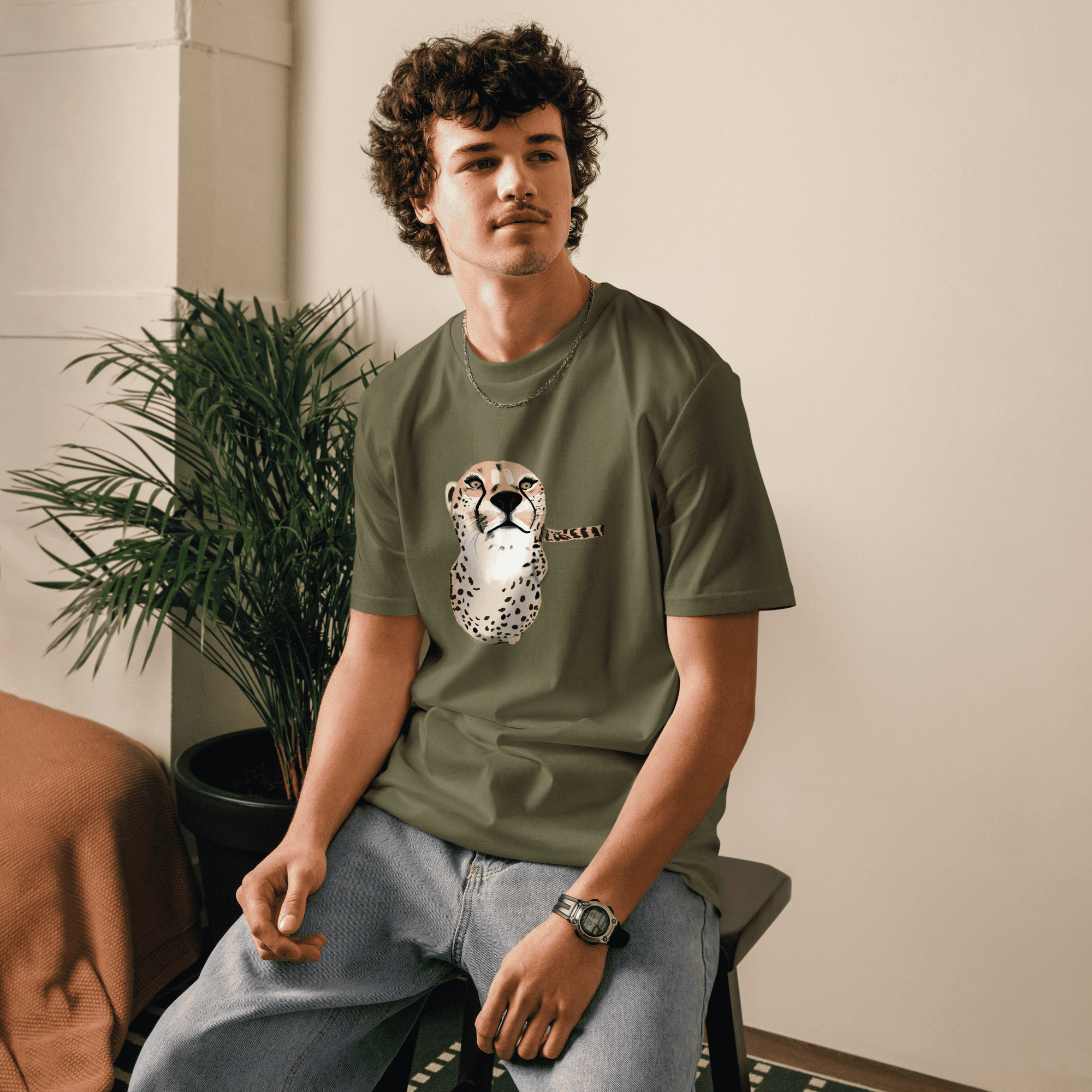 Camiseta de Algodón Orgánico Guepardo Sin fondo, unisex - Imagen 9