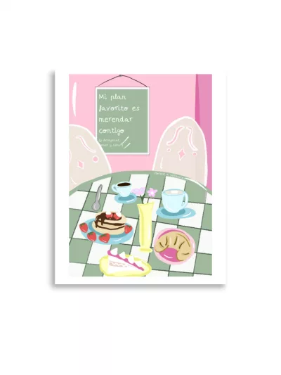 Póster brillante Mi plan favorito merienda