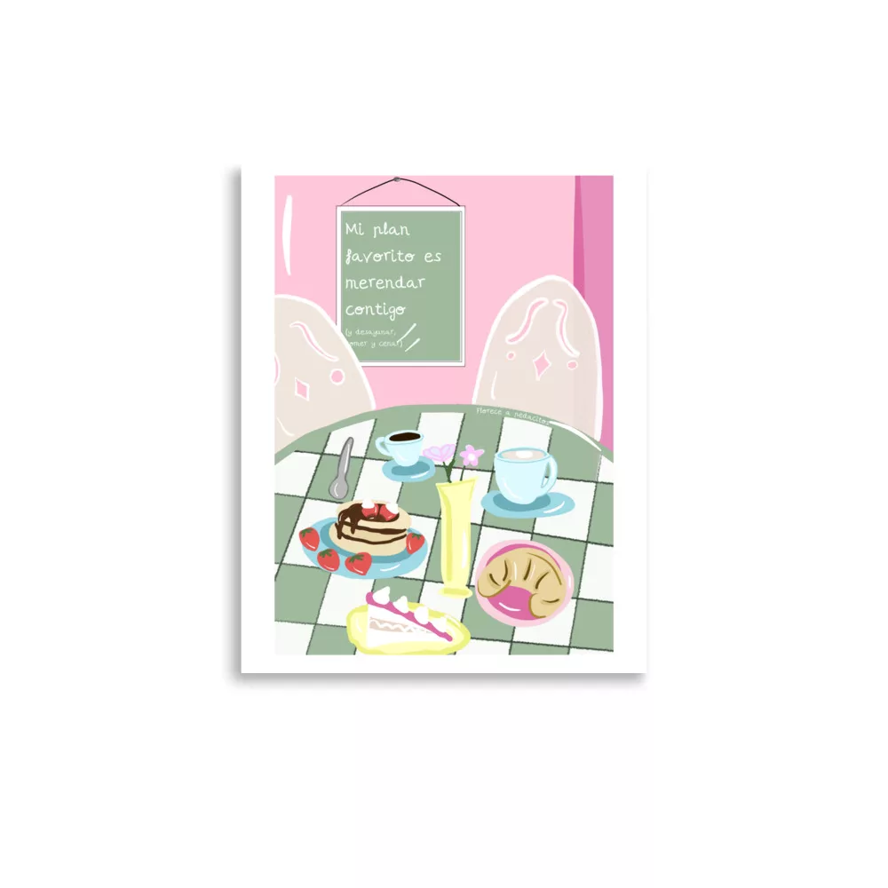 Póster brillante Mi plan favorito merienda