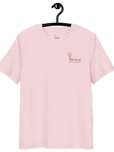 Camiseta de algodón orgánico unisex Florece Bordado