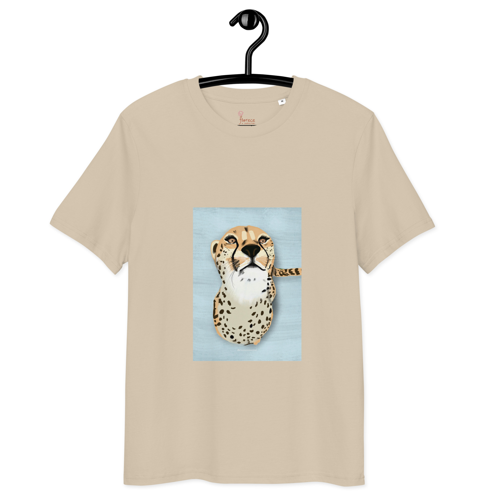 Camiseta Guepardo Algodón Orgánico Unisex beige