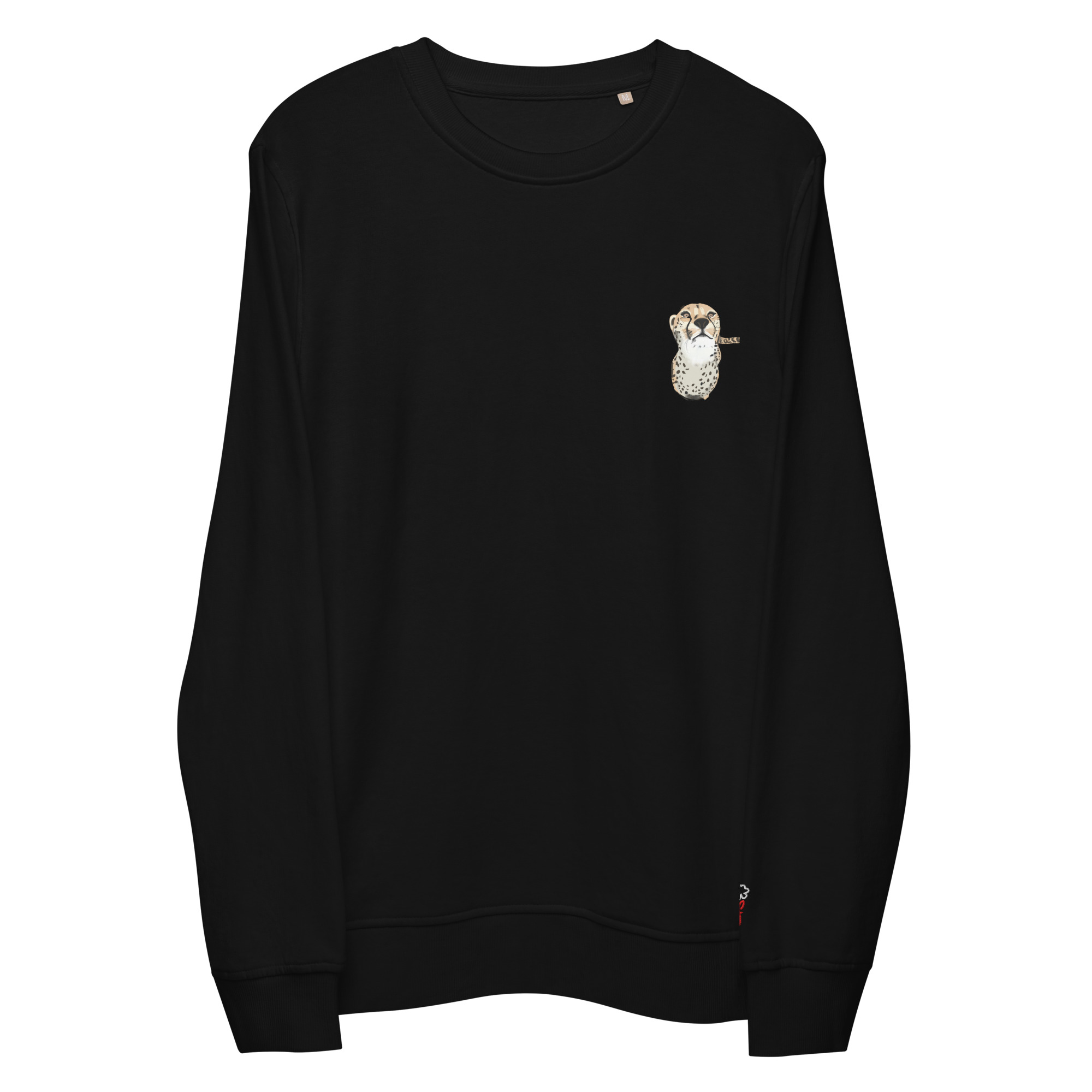 Sudadera orgánica Unisex Mini Guepardo negra