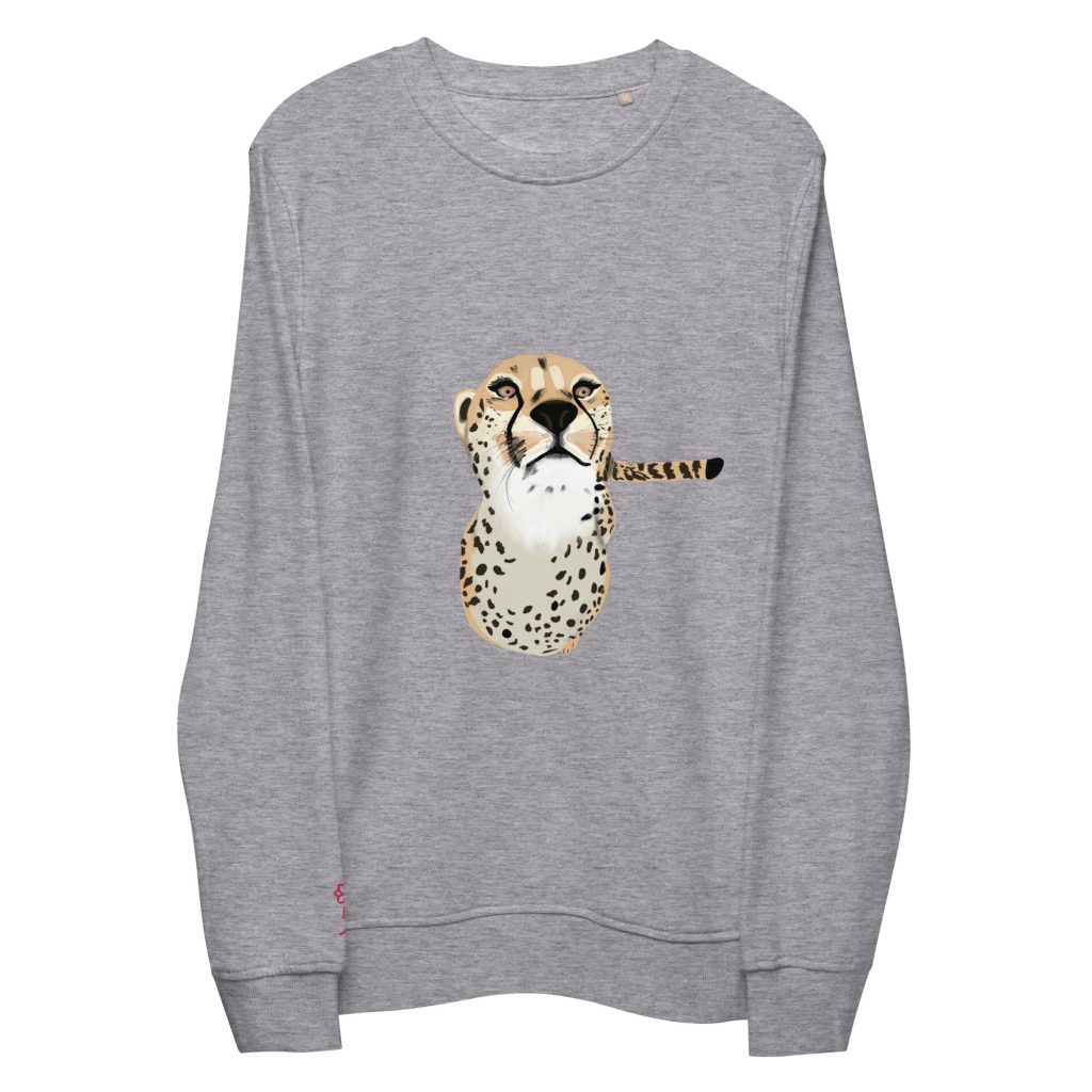 Sudadera orgánica Unisex Guepardo gris