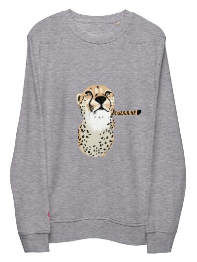 Sudadera orgánica Unisex Guepardo gris