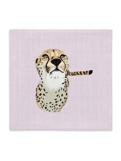 Funda de cojín rosa Guepardo