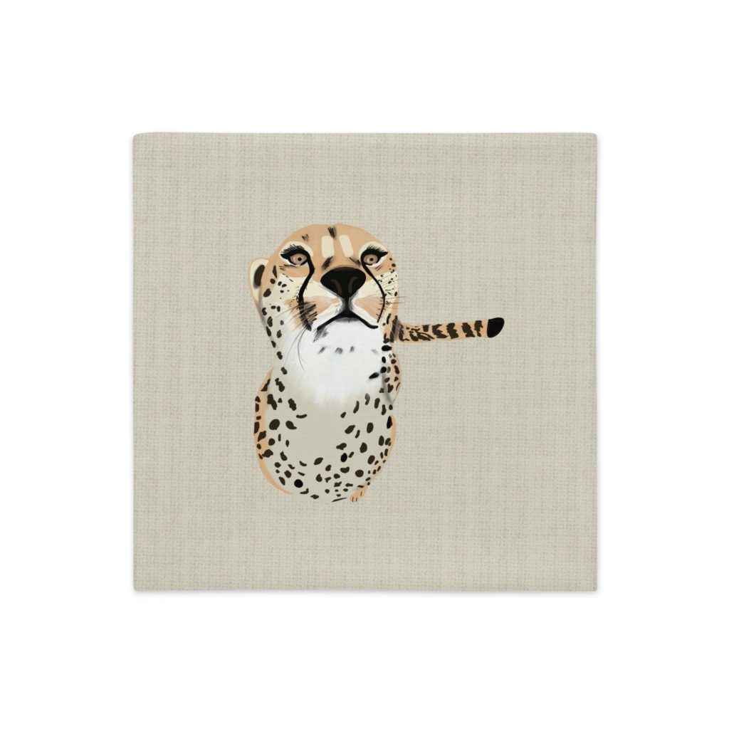 Funda de cojín beige Guepardo