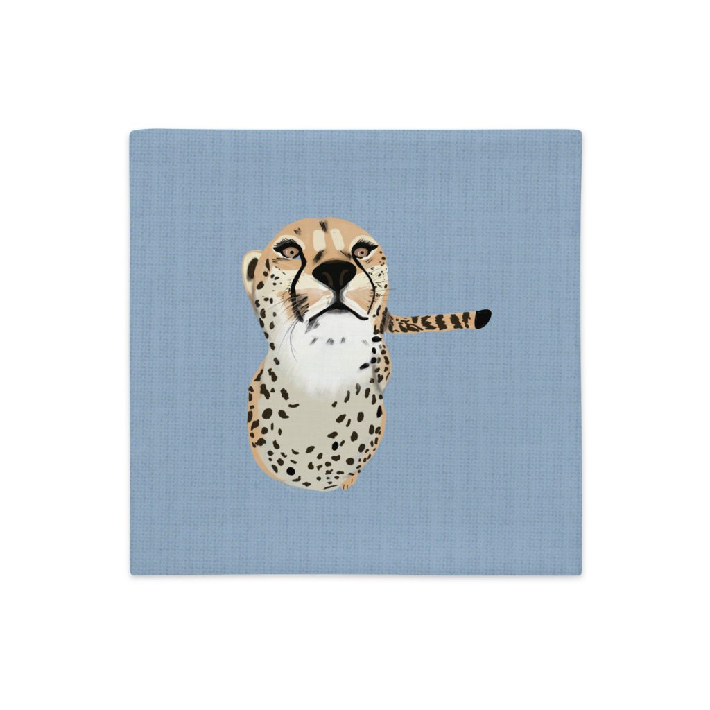 Funda de cojín azul Guepardo