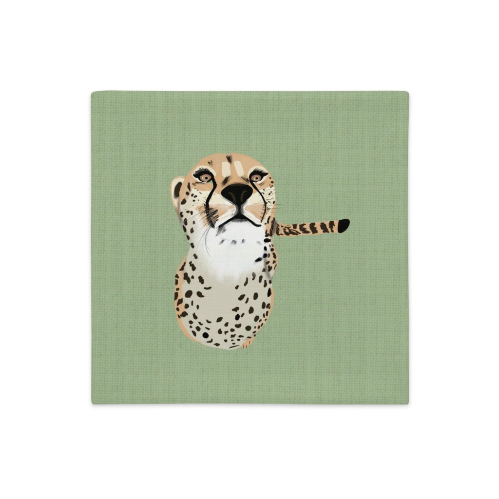 Funda de cojín verde Guepardo