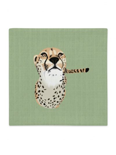 Funda de cojín verde Guepardo