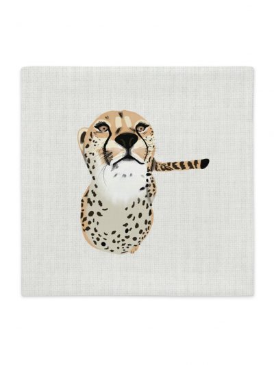 Funda de cojín blanco roto Guepardo