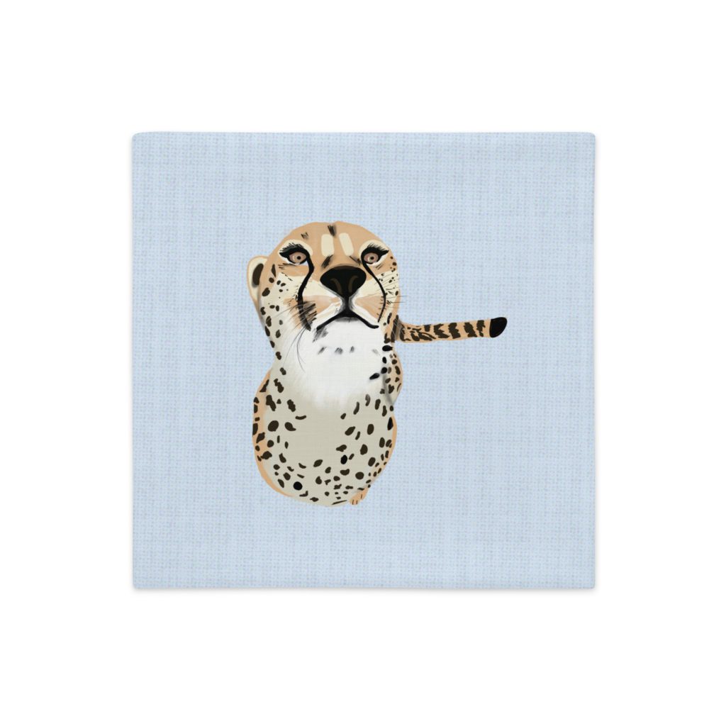 Funda de cojín celeste Guepardo