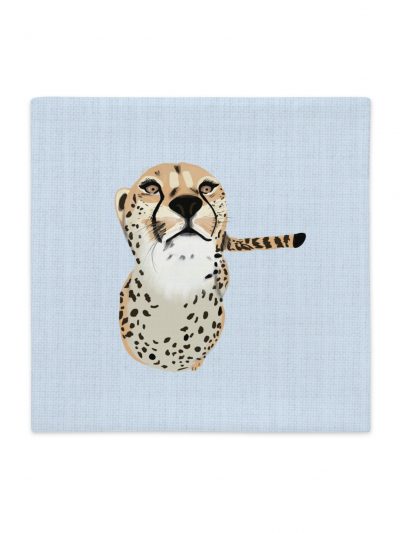 Funda de cojín celeste Guepardo