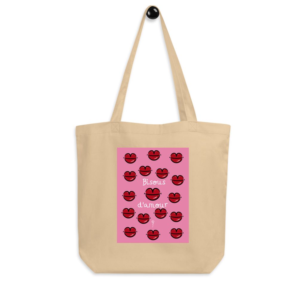 Tote Bag sostenible Bisous d’amour