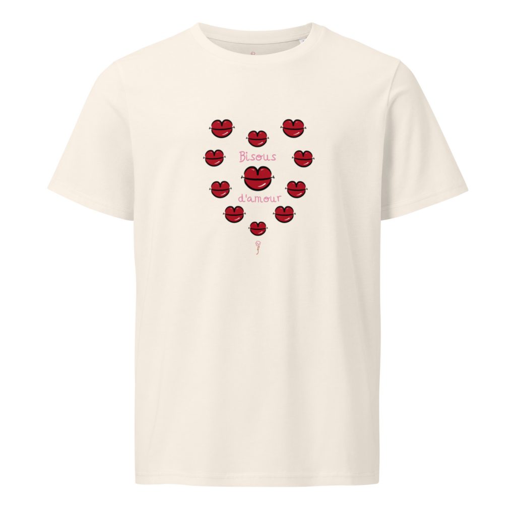 Camiseta algodón Bisous d’amour