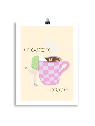 Póster brillante Un cafecito, cortito