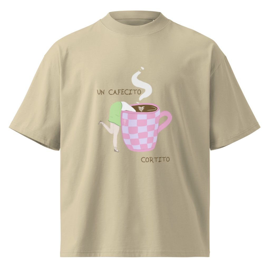 Camiseta oversize orgánica “Un cafecito. cortito"