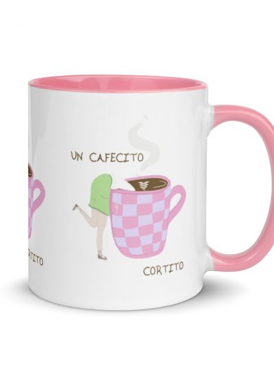 Taza Un cafecito color rosa