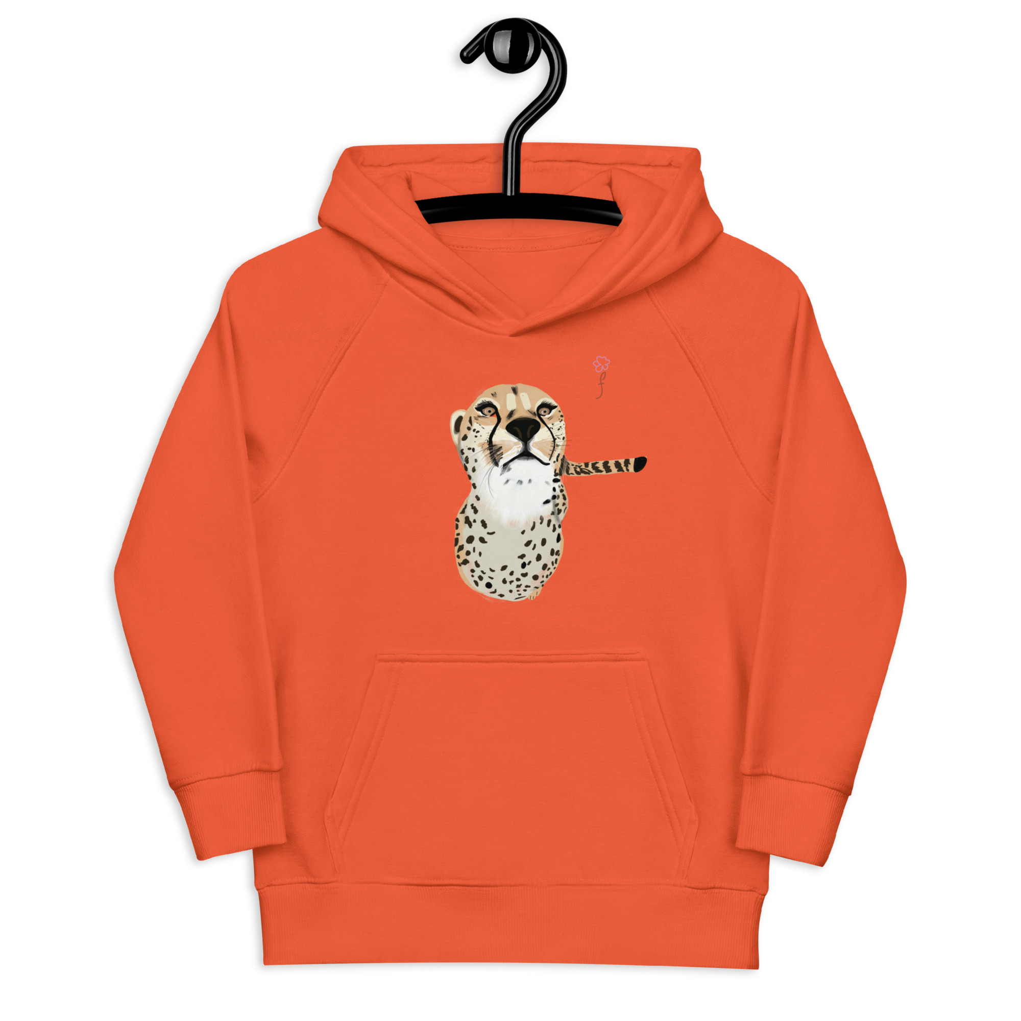 Sudadera con capucha eco infantil Guepardo naranja intenso