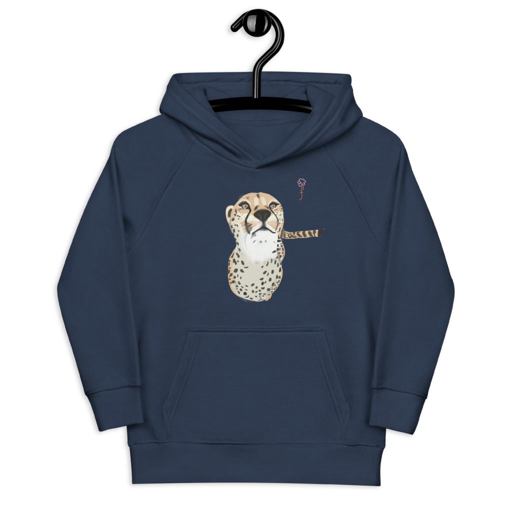Sudadera con capucha eco infantil Guepardo azul navy