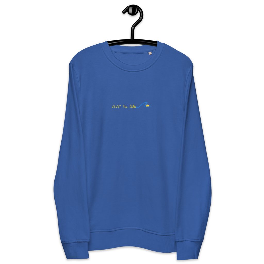 Sudadera orgánica unisex Vivir la life