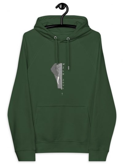 Sudadera con capucha algodรณn verde botella Elefante Wild Soul