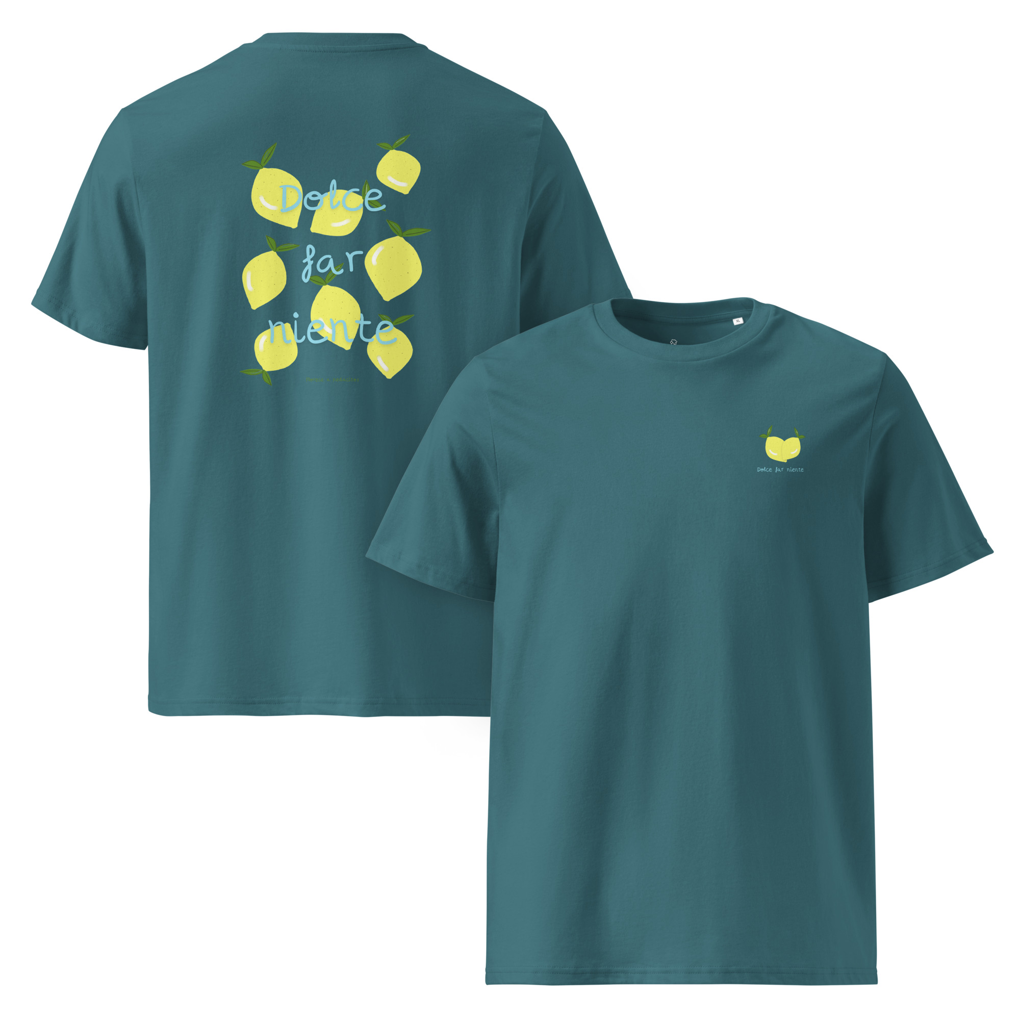 Camiseta unisex de algodón Limones espalda - Imagen 3