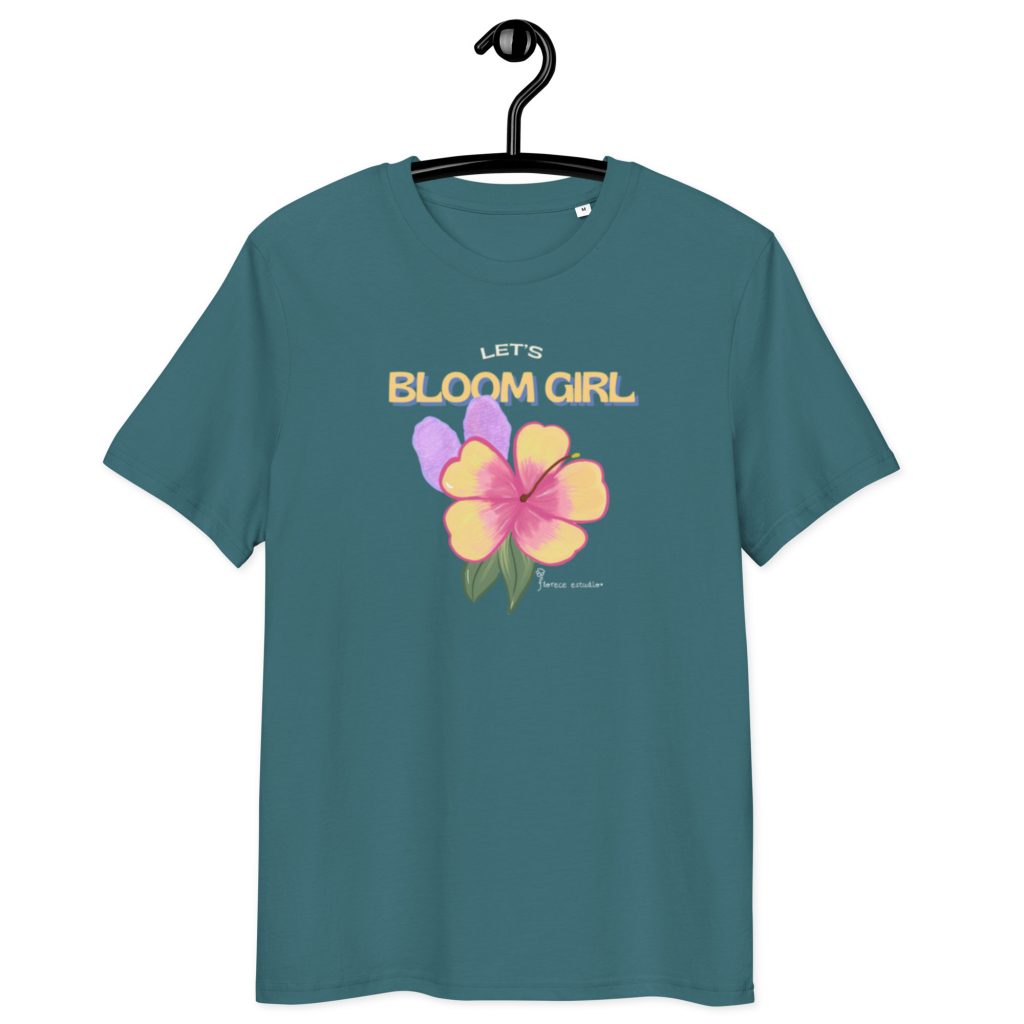 Camiseta de algodón Let’s Bloom Girl amarillas