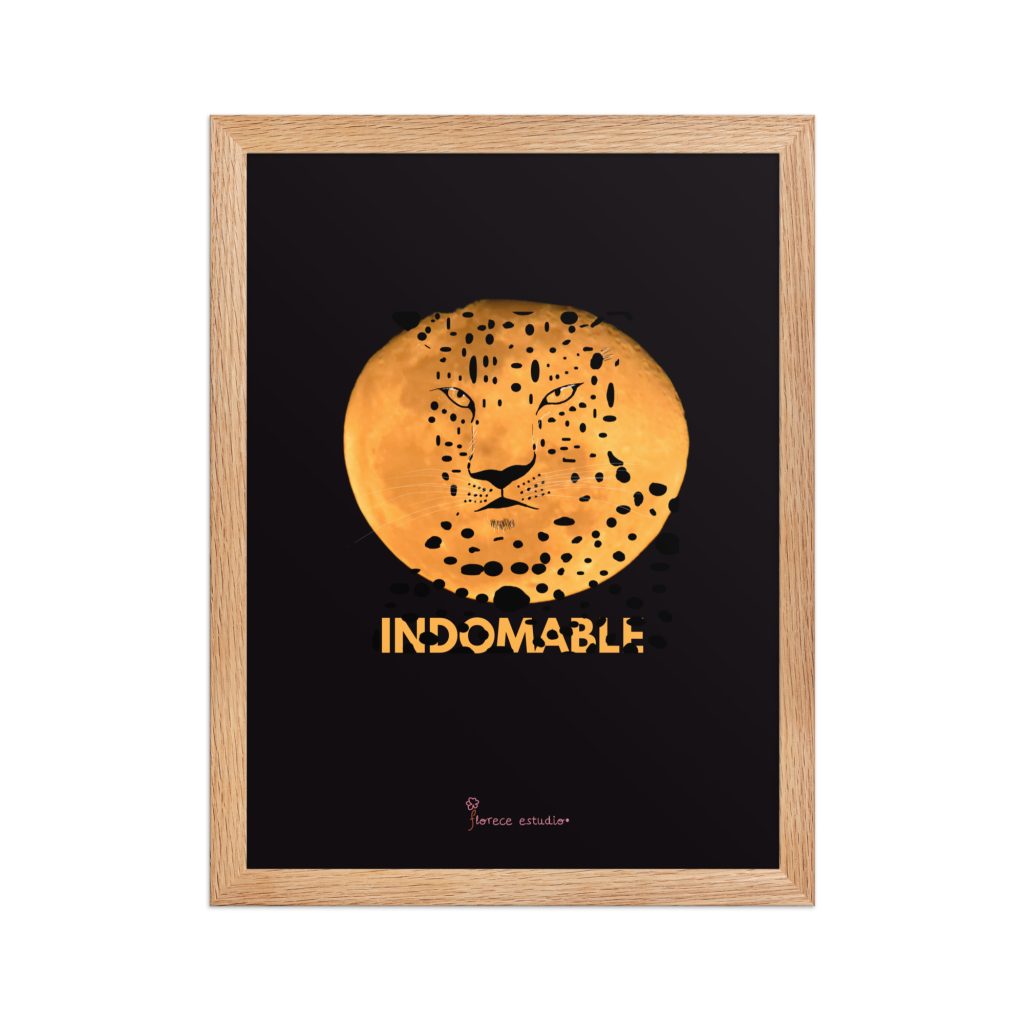 Lámina fotografía ilustrada leopardo Indomable
