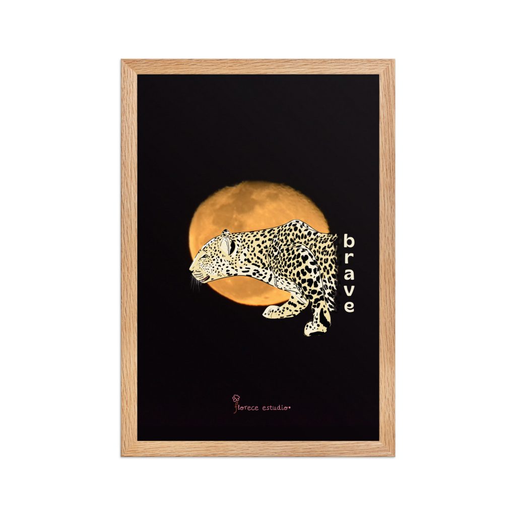 Póster en papel mate con marco Fotografía ilustrada Brave