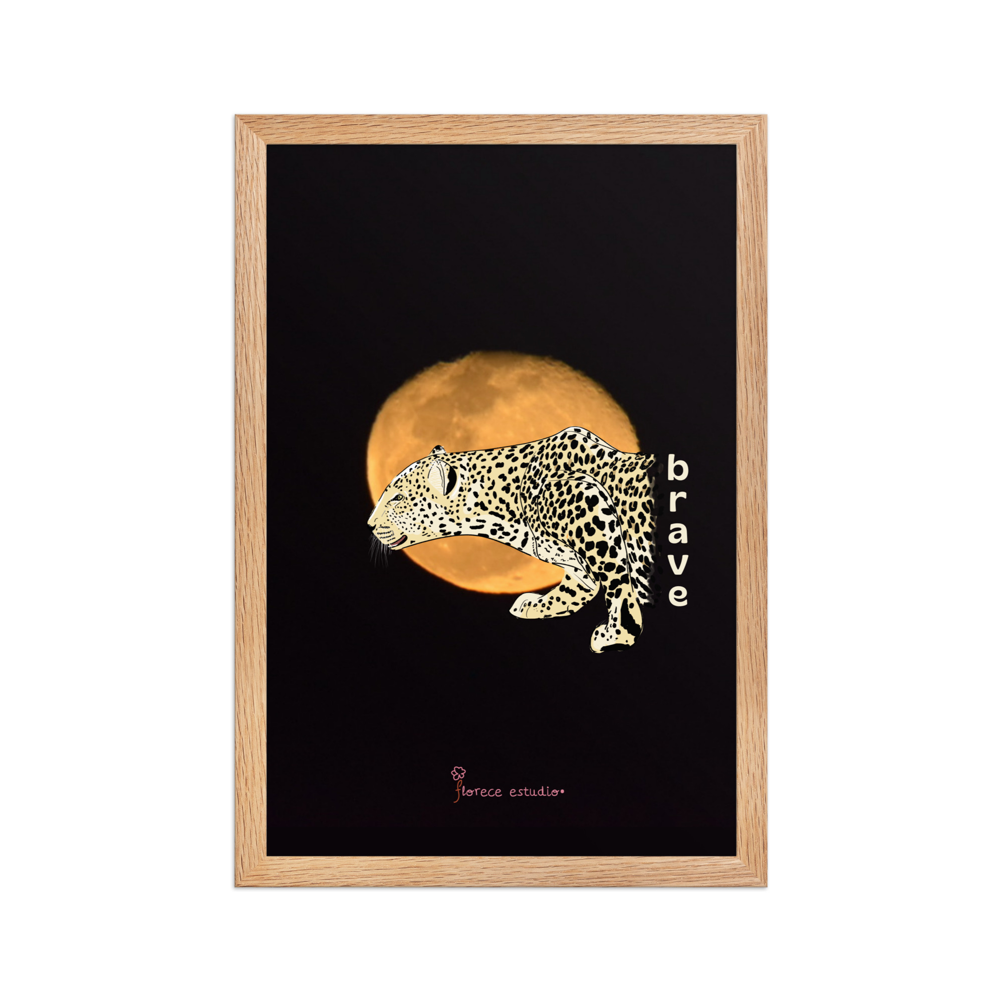 Póster en papel mate con marco Fotografía ilustrada Brave