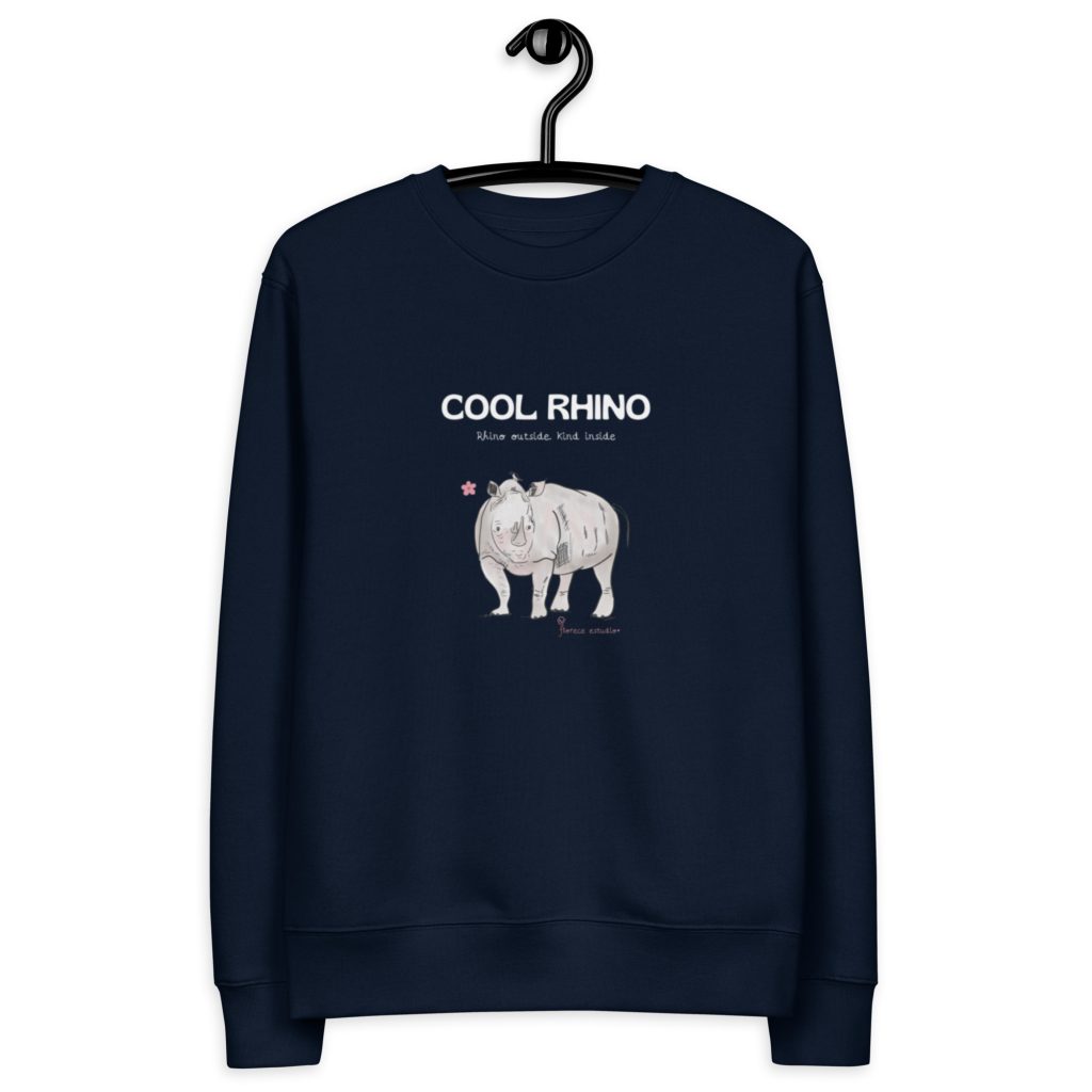 Sudadera eco unisex Cool Rhino letras blancas