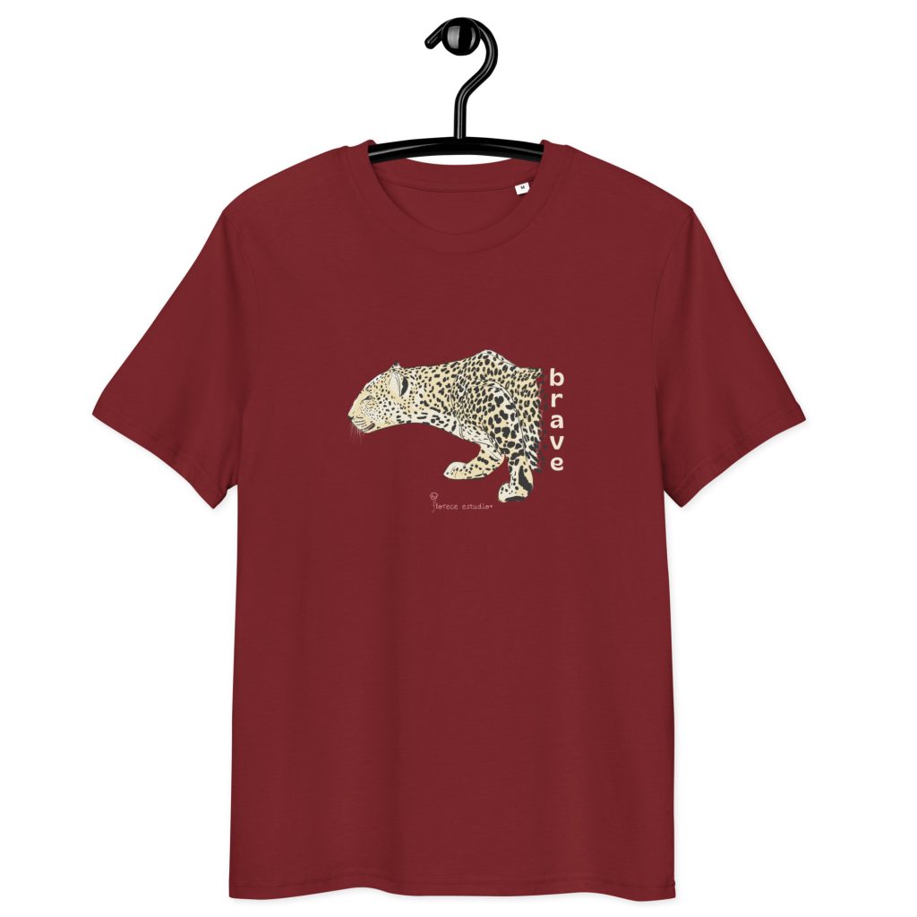 Camiseta de algodón Brave Leopard letras claras