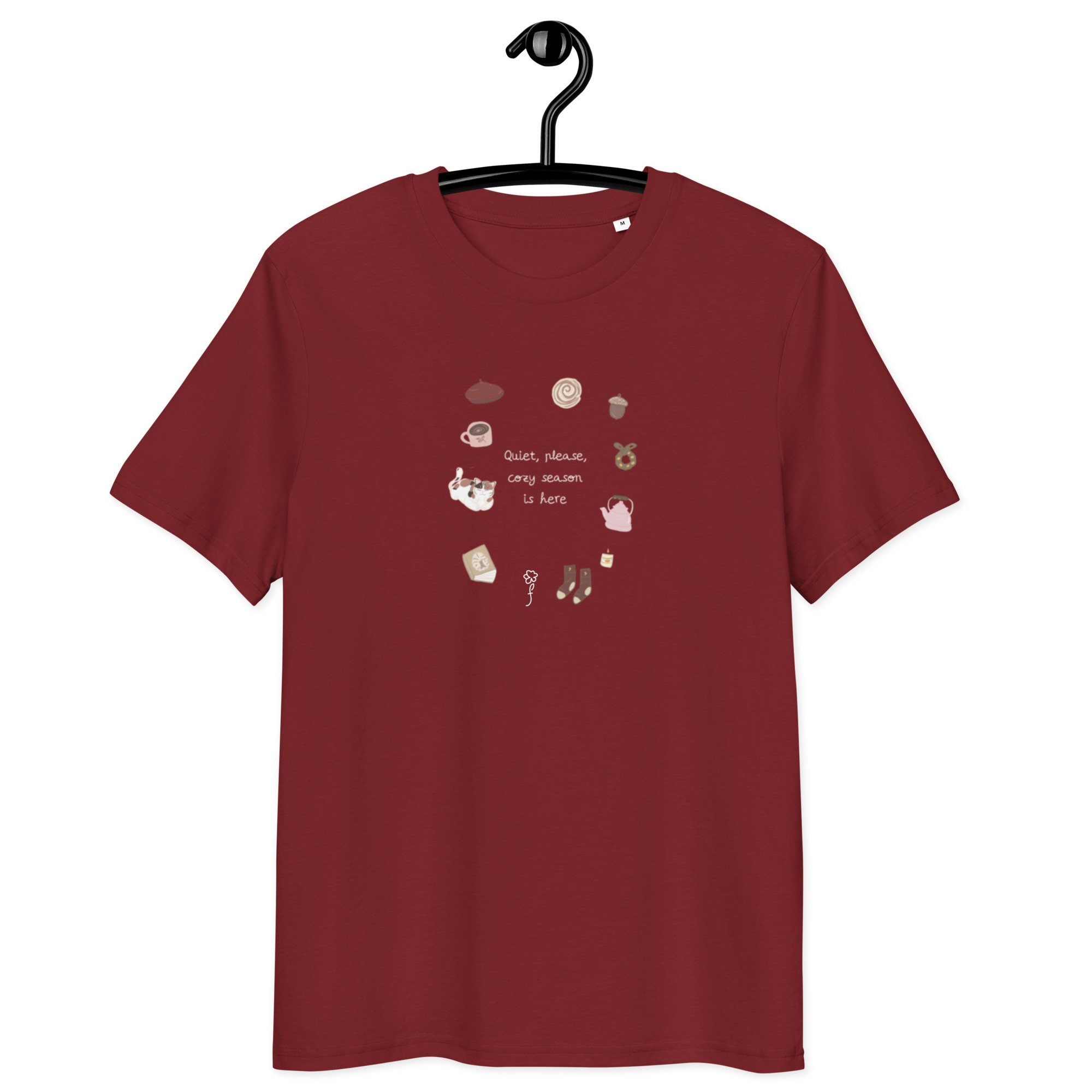 Camiseta unisex de algodón Cozy Season letras claras - Imagen 8