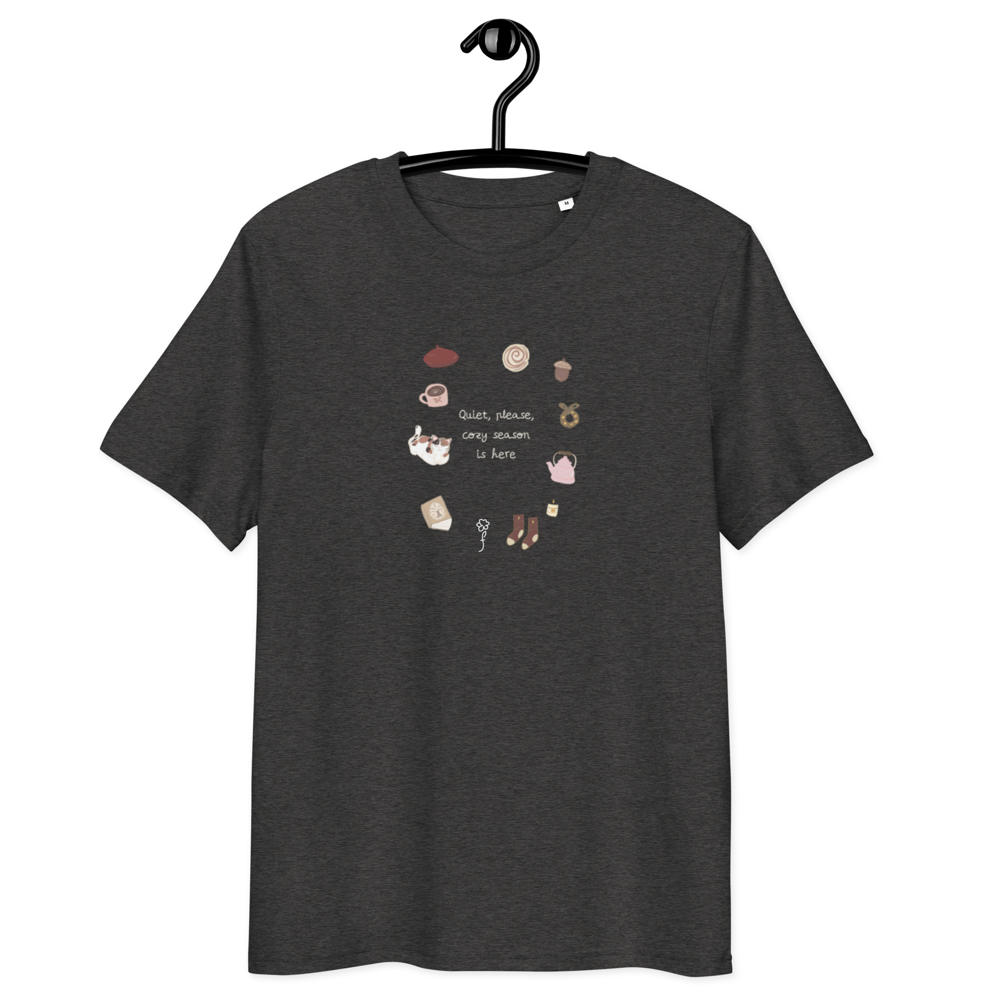 Camiseta unisex de algodón Cozy Season letras claras - Imagen 6