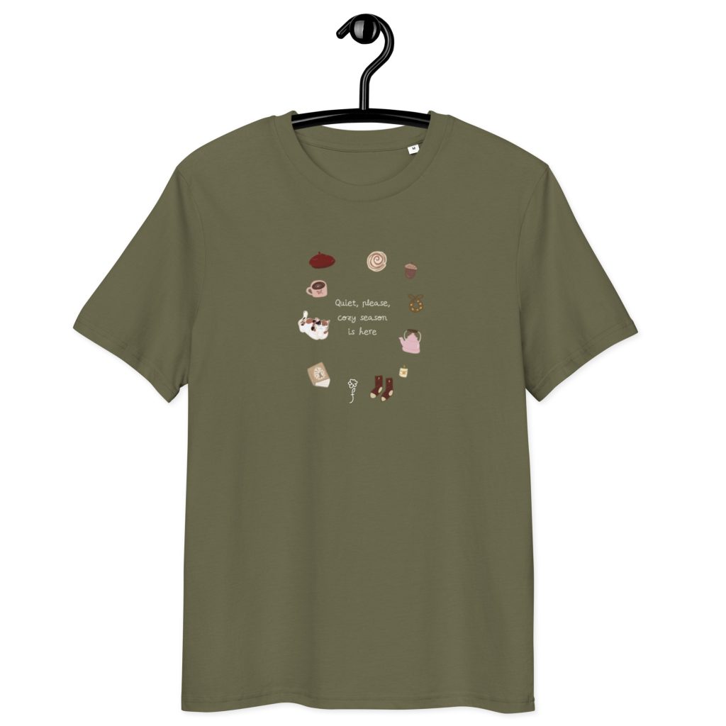 Camiseta unisex de algodón Cozy Season letras claras