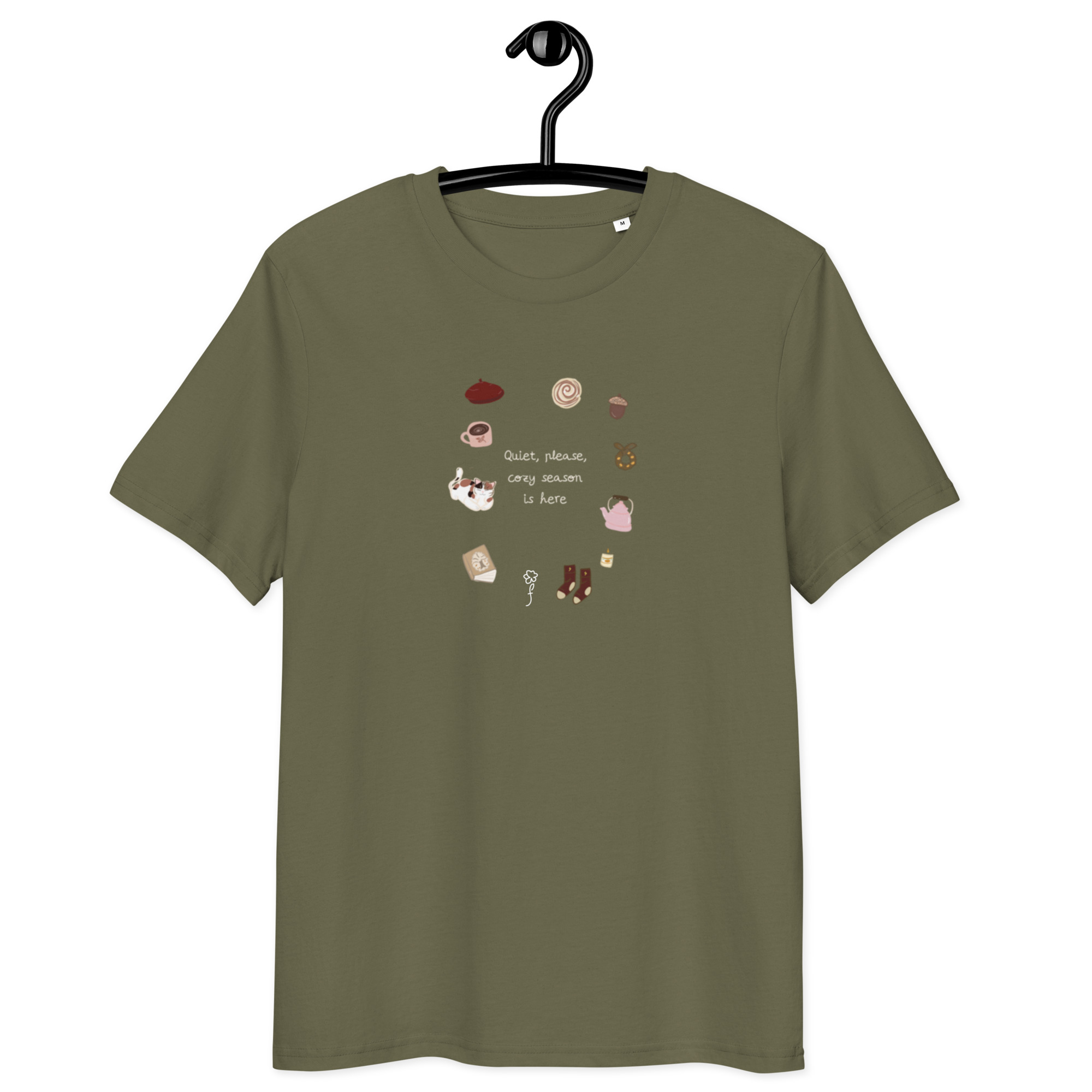 Camiseta unisex de algodón Cozy Season letras claras