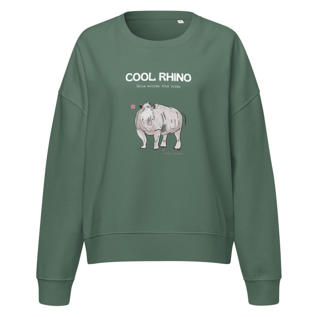 Sudadera algodón mujer Cool Rhino letras blancas