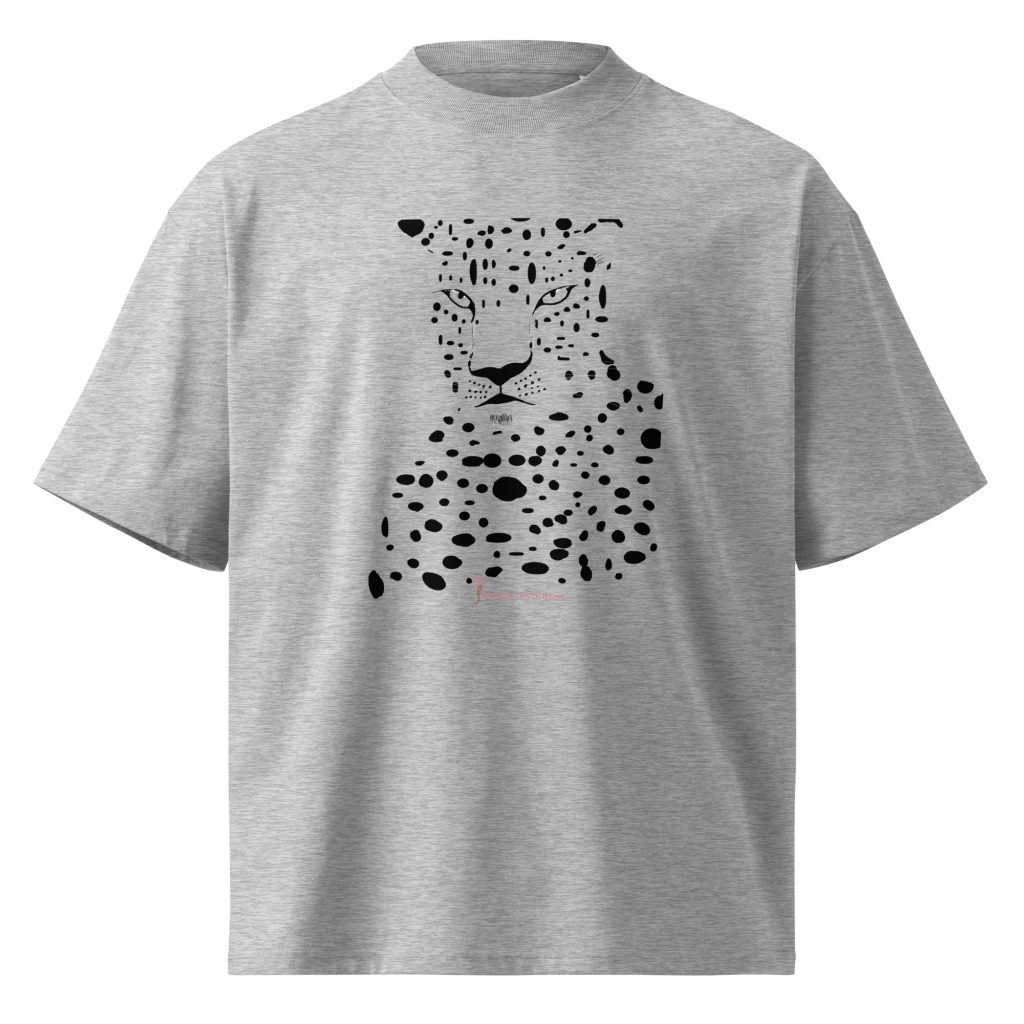 Camiseta oversize de cuello Leopardo
