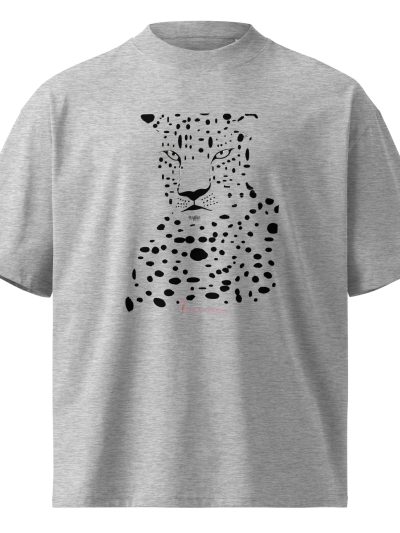 Camiseta oversize de cuello Leopardo